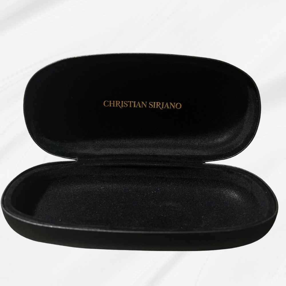 Christian Siriano Black and Gold Glasses Case